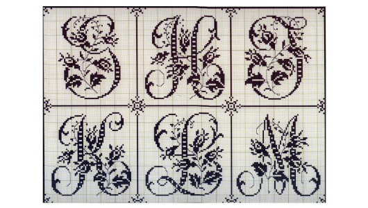 Plantilla bordado monogramas 2